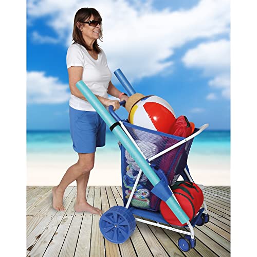 Folding Multi-Purpose Deluxe Beach Cart With Wide Terrain Wheels - Holds Your Beach Gear And More! #TOP5