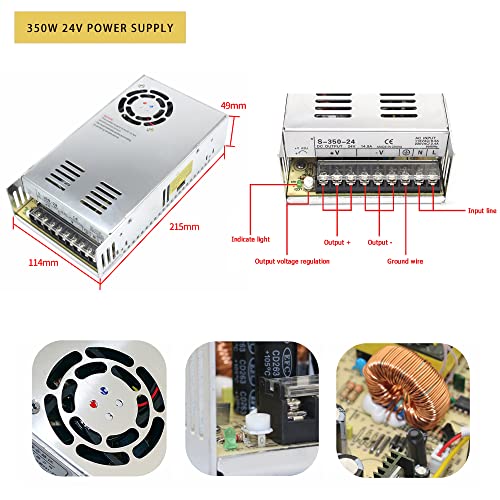 Rattmmotor 4 Axis Usb Mach3 Cnc Controller Kit 57Mm Dual Shaft Nema23 Stepper Motor & Bracket+Cnc Motion Control Board Mach3 Usb Card+Tb6600 Stepper Motor Driver+350W 24V Dc Switching Power Supply #TOP5