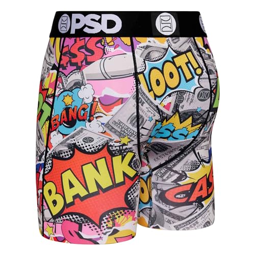 PSD Men's Money Cartoon Boxer Briefs - 7 Inch Inseam Breathable and Supportive Men's Underwear with Moisture-Wicking Fabric3