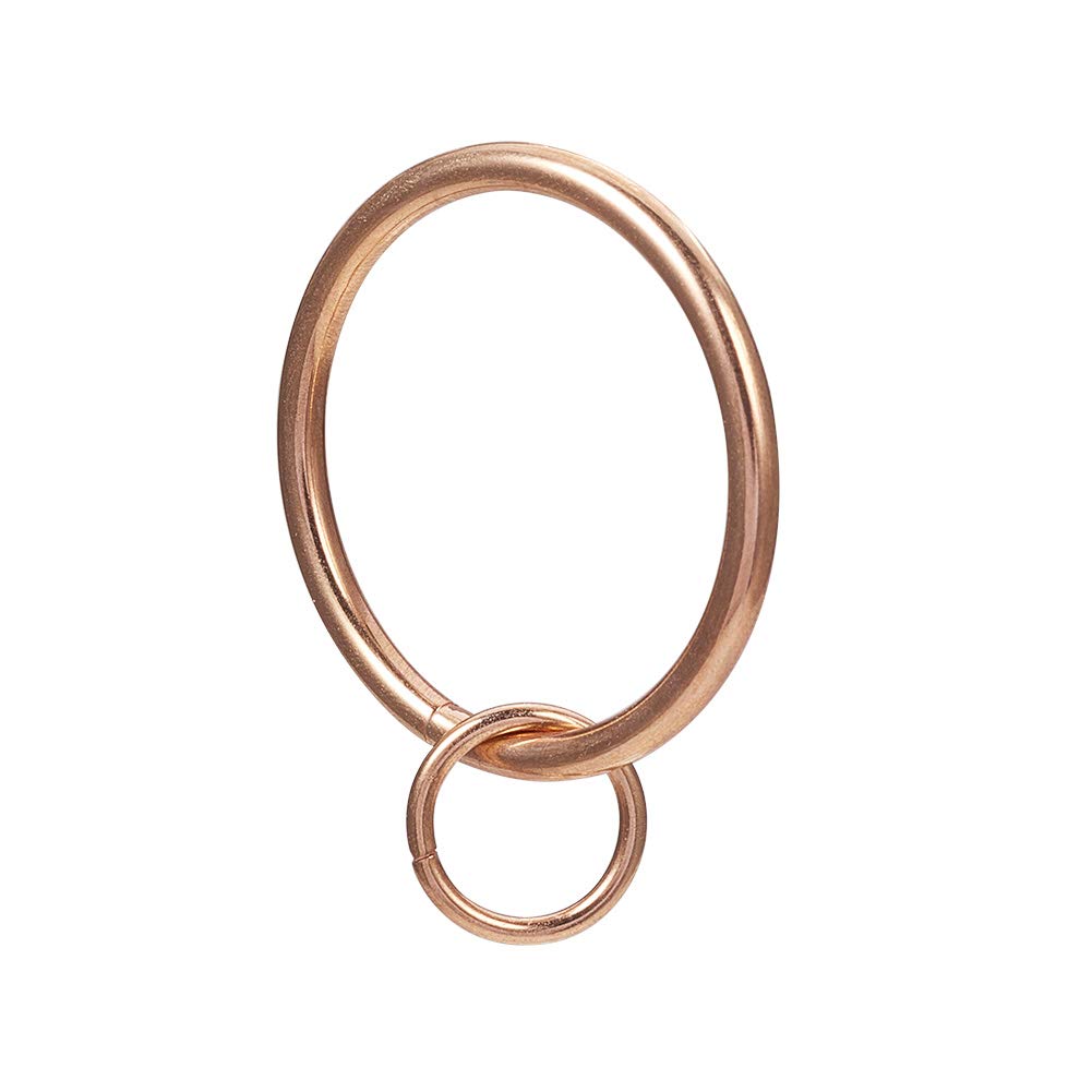 Increway Rose Gold Curtain Ring Loop,1.46-Inch Inner Diameter Round Curtain Rings Hook Pins, Set Of 16