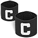 MAYFOO Football Soccer Captains Armband - Captain Arm Bands for Youth and Adult，Anti-drop Design ，2-Pack (Black)