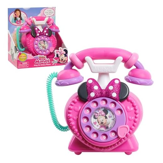 Disney Junior Minnie Mouse Ring Me Rotary Pretend Play Phone, Lights and Sounds, Officially Licensed Kids Toys for Ages 3 Up by Just Play