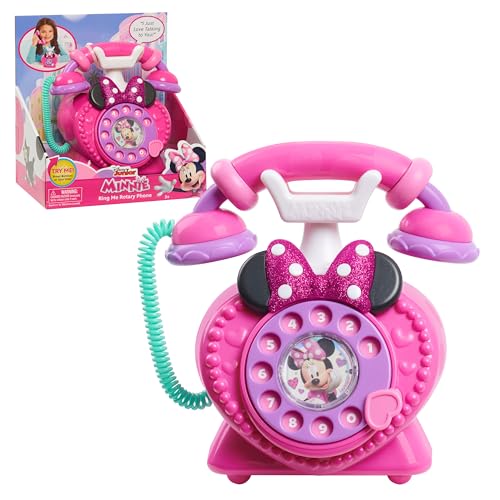 Image of Disney Junior Minnie Mouse Ring Me Rotary Pretend Play Phone with Lights and Sounds, Kids Toys for Ages 3 Up by Just Play