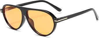 Long Keeper Retro Pilot Sunglasses for Women Men Vintage 70s Oval Sunglasses Trendy Flat Top Glasses Sunnies UV400 Protection