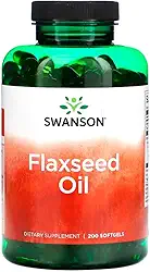 Óleo de linhaça 1g Swanson Flaxseed 200Soft Importado