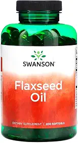 Óleo de linhaça 1g Swanson Flaxseed 200Soft Importado