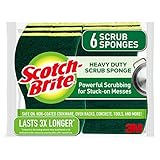 Scotch-Brite Heavy Duty Scrub Sponges, Sponges for Cleaning Kitchen and Household, Heavy Duty Sponges Safe for Non-Coated Cookware, 36 Scrubbing Sponges