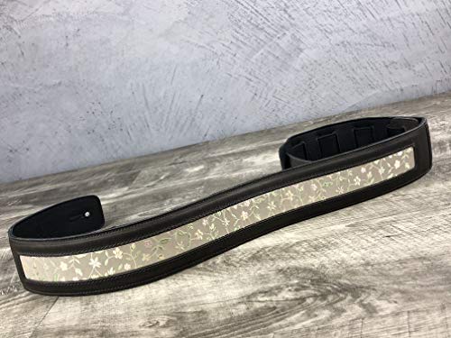 Sakura Sangle de guitare en cuir pleine fleur avec incrustation de tissu en soie florale pour guitares électriques… - Les Beatles, Paul McCartney, John Lennon, RIngo Starr, George Harrison Sakura Sangle de guitare en cuir pleine fleur avec incrustation de tissu en soie florale pour guitares électriques… – Image 4