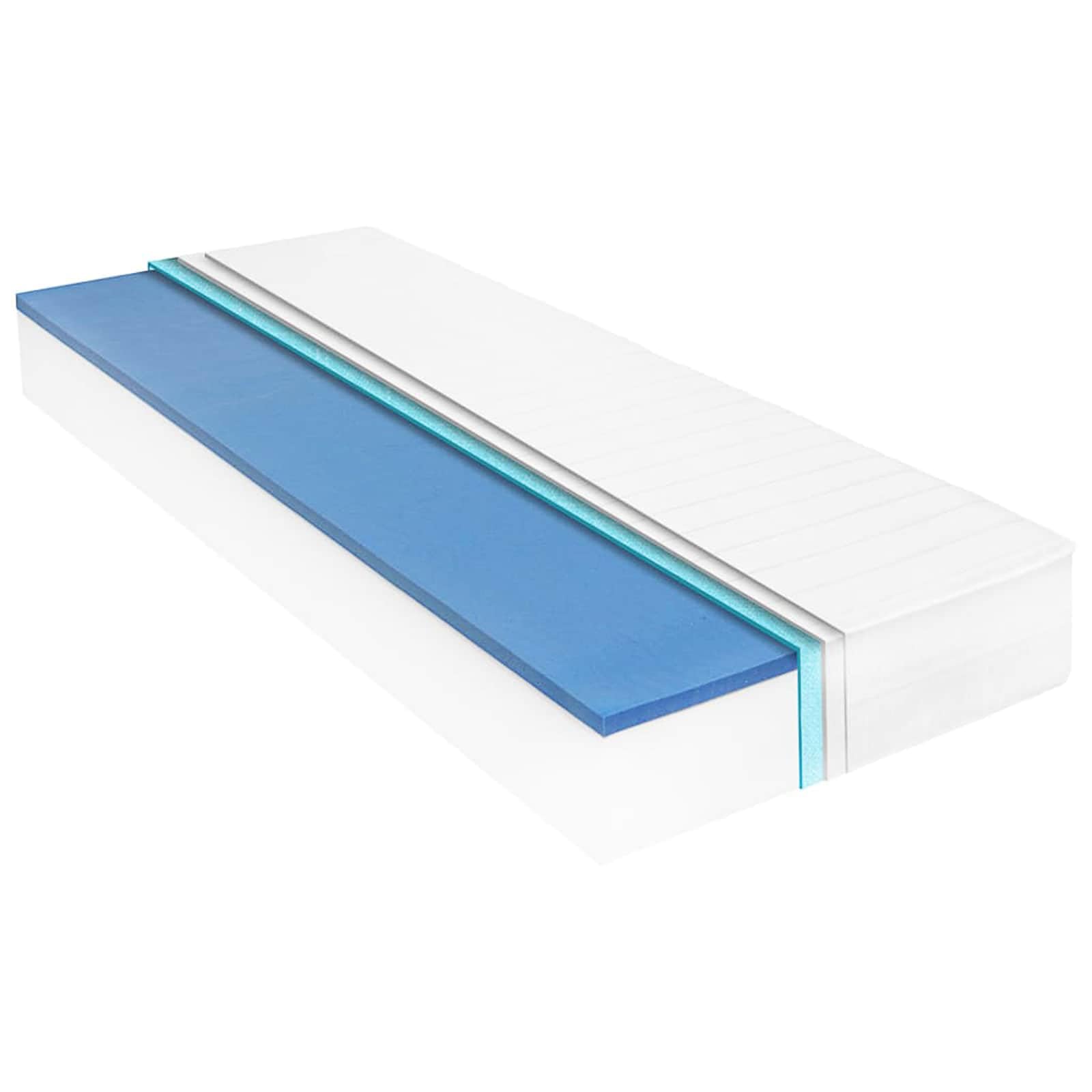 Cama de madera maciza de 90 x 200 cm en color marrón cera/blanco con colchón de 7 zonas y somier, sofá cama moderno para habitación juvenil, oficina en casa y habitación de invitados