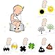 9 x WC Aufkleber/Toilettensticker 4 x Lieblingstiere + 5 x Zaubersticker als Töpfchentrainer damit Kinder besser in die Toilette zielen - verfärbende Sticker, lustig und hilfreich