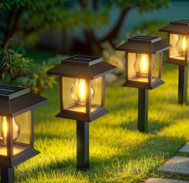 8 Pack Solar Lights Outdoor Garden — Waterproof Garden Pathway Stake Lights
