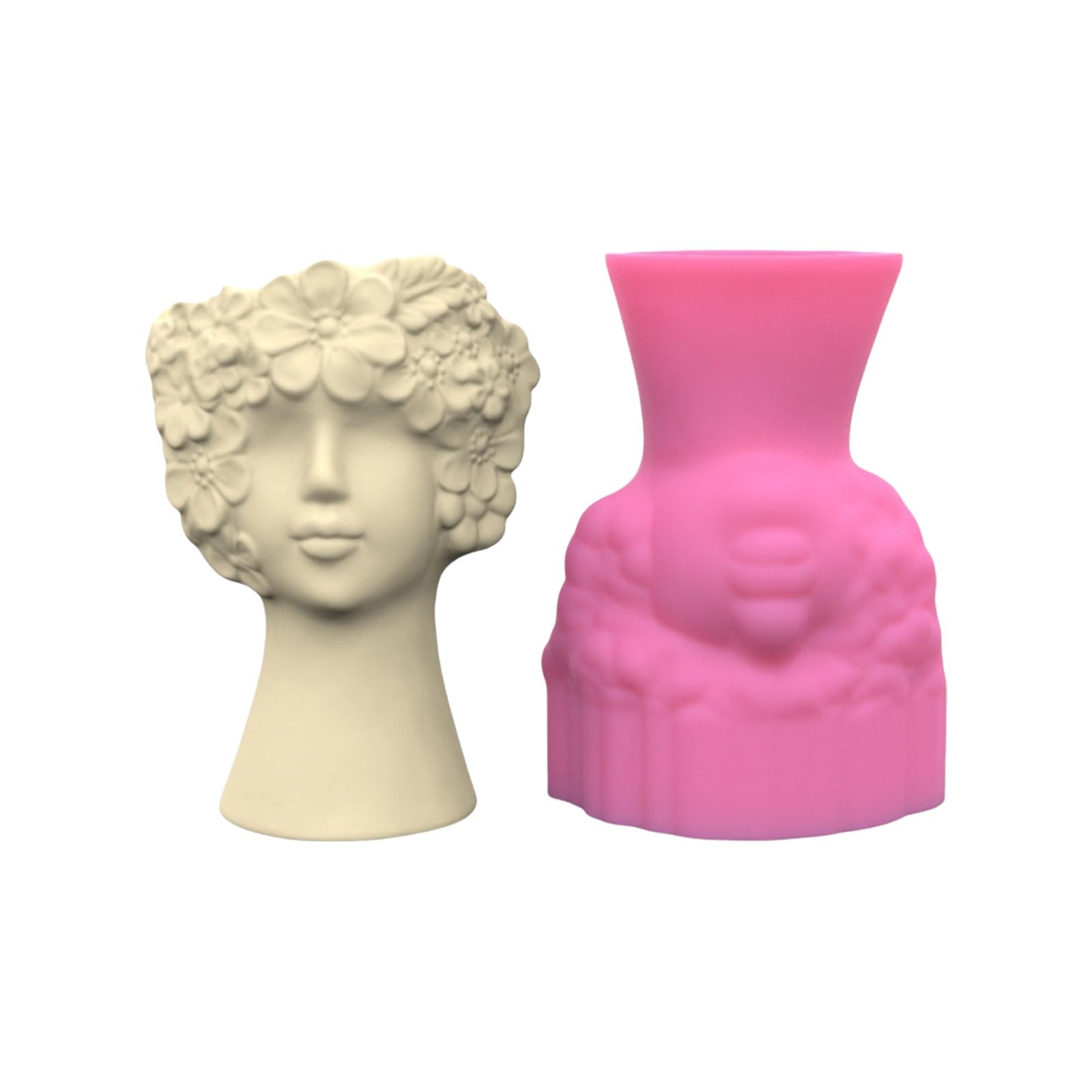 Moldes para macetas, moldes para jarrones, forma de figura humana, flexible, textura de silicona para florero