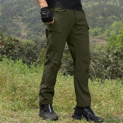 ADHOWBEW Multipants - High Stretch Multi-Pocket Durable Cargo Pants Stretch Casual Lightweight Hiking Big and Tall Trousers3