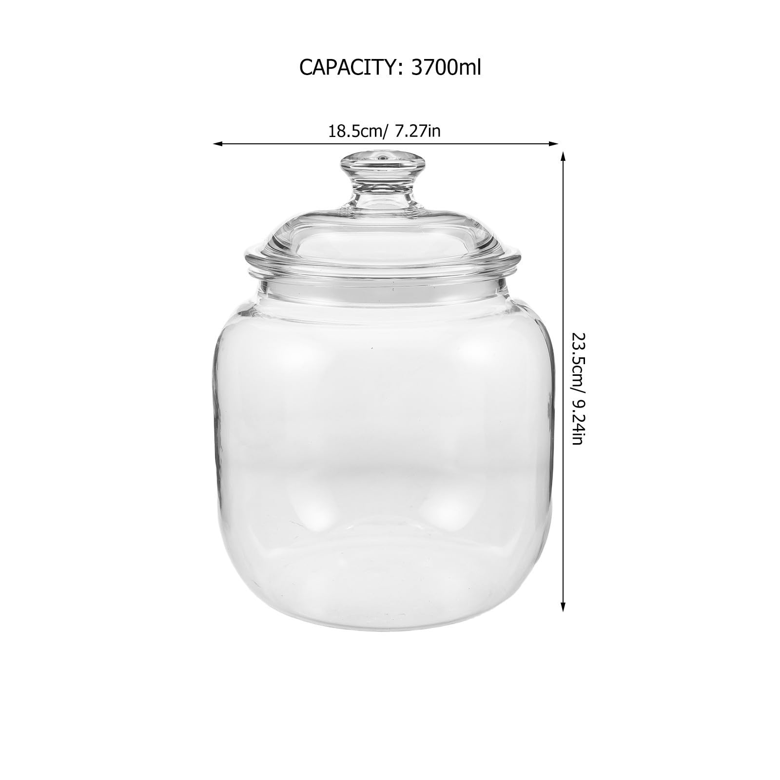 Tarro de Comida de Plástico Transparente de 3.7 L con Tapa Hermética para Almacenamiento de Alimentos Secos y Organización de Despensa