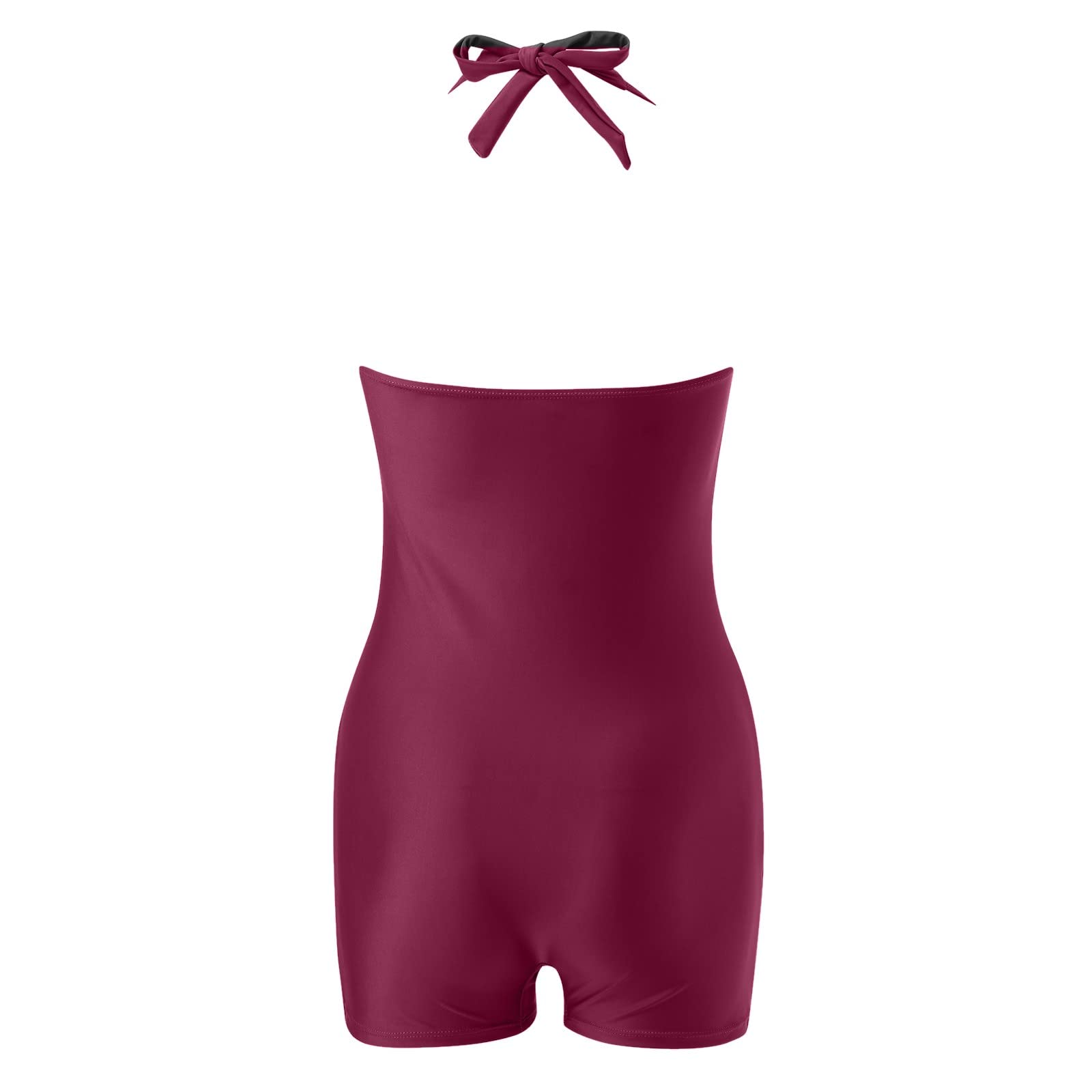 Traje de baño para Mujer,Traje Una Pieza Mujer Deportivo Vientre Plano Delgado Bañador Reductor Veraneo Ruching sesiones natación intensiva#G