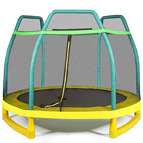 COSTWAY 7ft Kids Trampoline with Safety Enclosure...