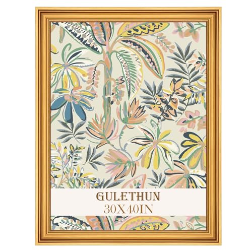 GULETHUN 30x40 Frame, Transitional Modern Design Picture Frames, 30 by 40 Rustic Poster Frame for Home Decor, Gold Vintage Photo Frames