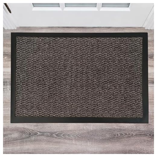 ULTRALUX Indoor Entrance Mat | 31” x 47” | Polypropylene Fibers and Anti-Slip Vinyl Backed Entry Rug Doormat | Brown | Home or Office Use | Multiple Sizes