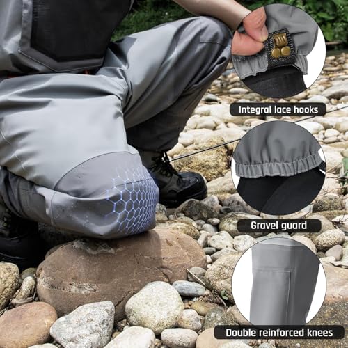Hunthor Fishing Waders for Men Waterproof Breathable Chest Wader with Insulated Stockingfoot for Fly Fishing, Hunting, Wading - image 4