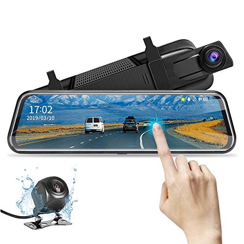 10' Rearview Mirror Camera Backup Camera Mirror Dash Cam Full Touch Screen with Loop Recording,...