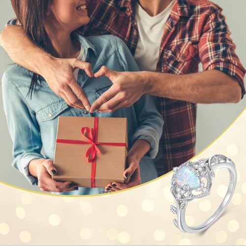 YDD 1.5ct Pear Cut Opal Engagement Rings for Women Genuine Opal Rings for Women 925 Sterling Silver Art Deco Vine Leaf Anniversary Promise Ring4