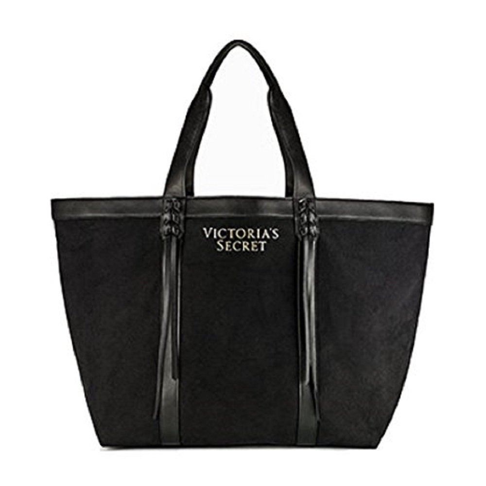 Victoria's Secret Black Fringe Tote Bag