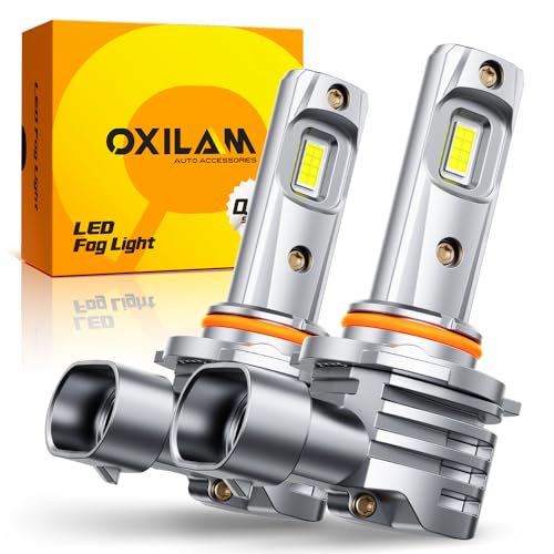 Image of OXILAM 9006 LED Bulbs, 900% Brighter HB4 Fog Bulb, 6500K Cool White, Built-in Anti-Flicker, 60,000Hrs Long Lifespan, Fits Cars Trucks SUVs, Pack of 2
