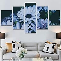 SIGNWIN 5 Panel Canvas Wall Art Modern Art Bouquet Colorful Cool Floral Group Multicolor Photography Realism Romantics for Home Decorations Ready to Hang - 60