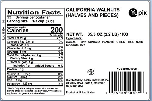 Image of Yupik California Walnuts Halves & Pieces, 2.2 lb (Pack Of 6)