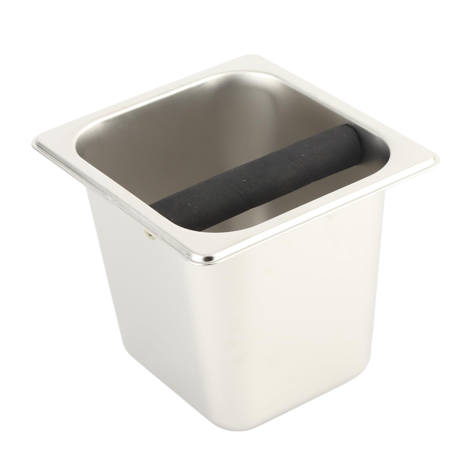 Contenitore residuo di caffè per caffè espresso in acciaio inossidabile Contenitore residuo di caffè con barra di gomma Professionista pesante Design di ciotola profonda (L)