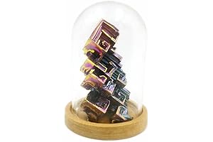 Bismuth Crystal Specimen - A Captivating Under-Glass Display of Raw Natural Beauty