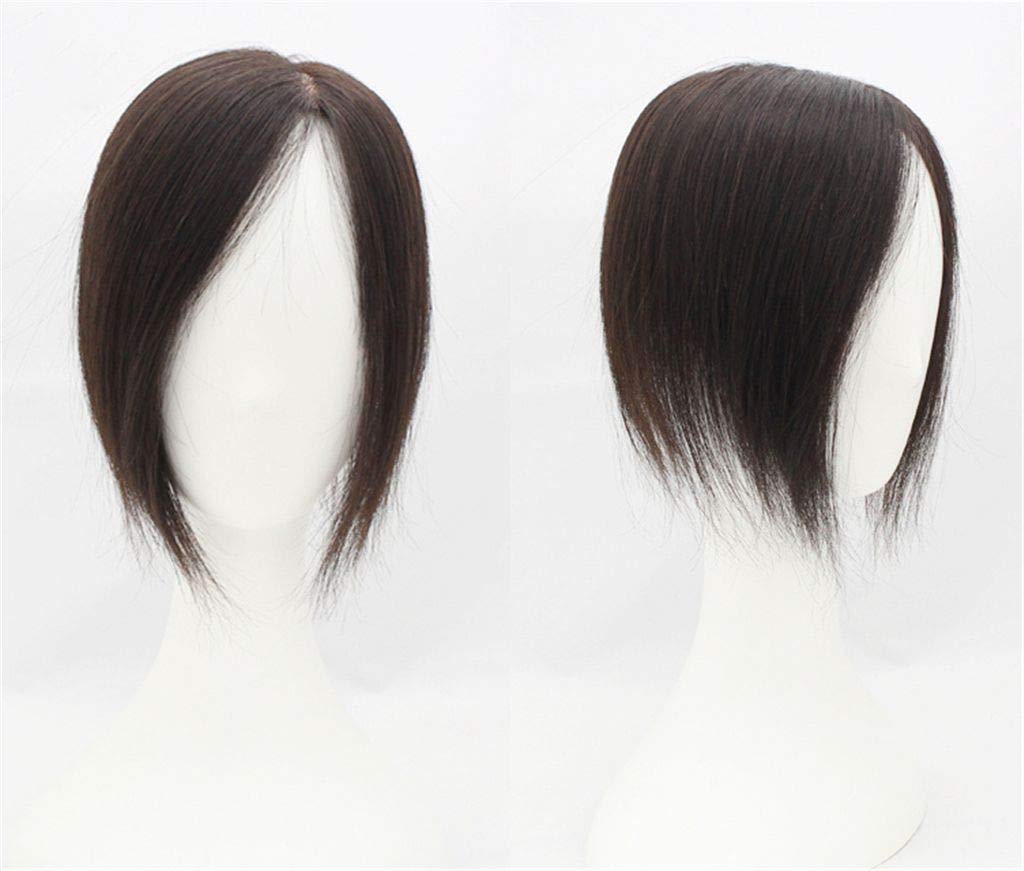 Remy Cabello humano atado a mano mono para mujeres con parte izquierda, 3 x 4 pulgadas corona base Hairpiece