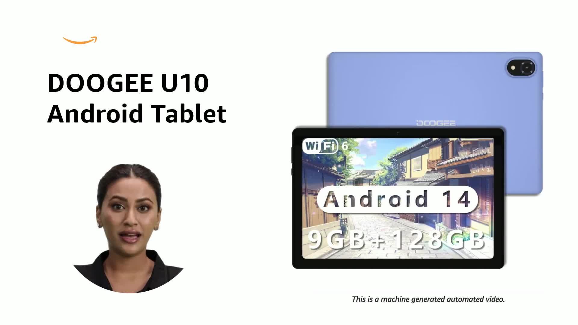 DOOGEE U10 Android 14 Tablet, 9GB RAM+128GB ROM Tablet 10.1