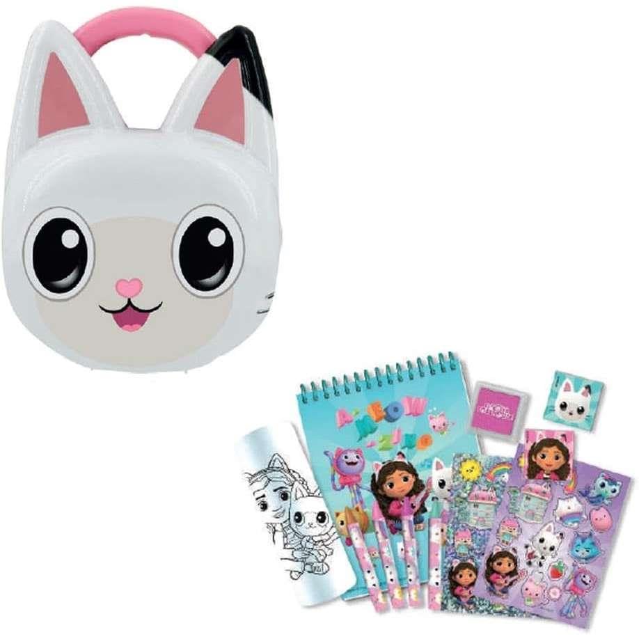 12Pcs Gabby’s Dollhouse 3D Stationery Set – Mermaid Cat Briefcase with Christmas Colouring Book, Crayons, Pencils & Stickers – Creative Writing & Art Kit for Kids Gift Ages 3+