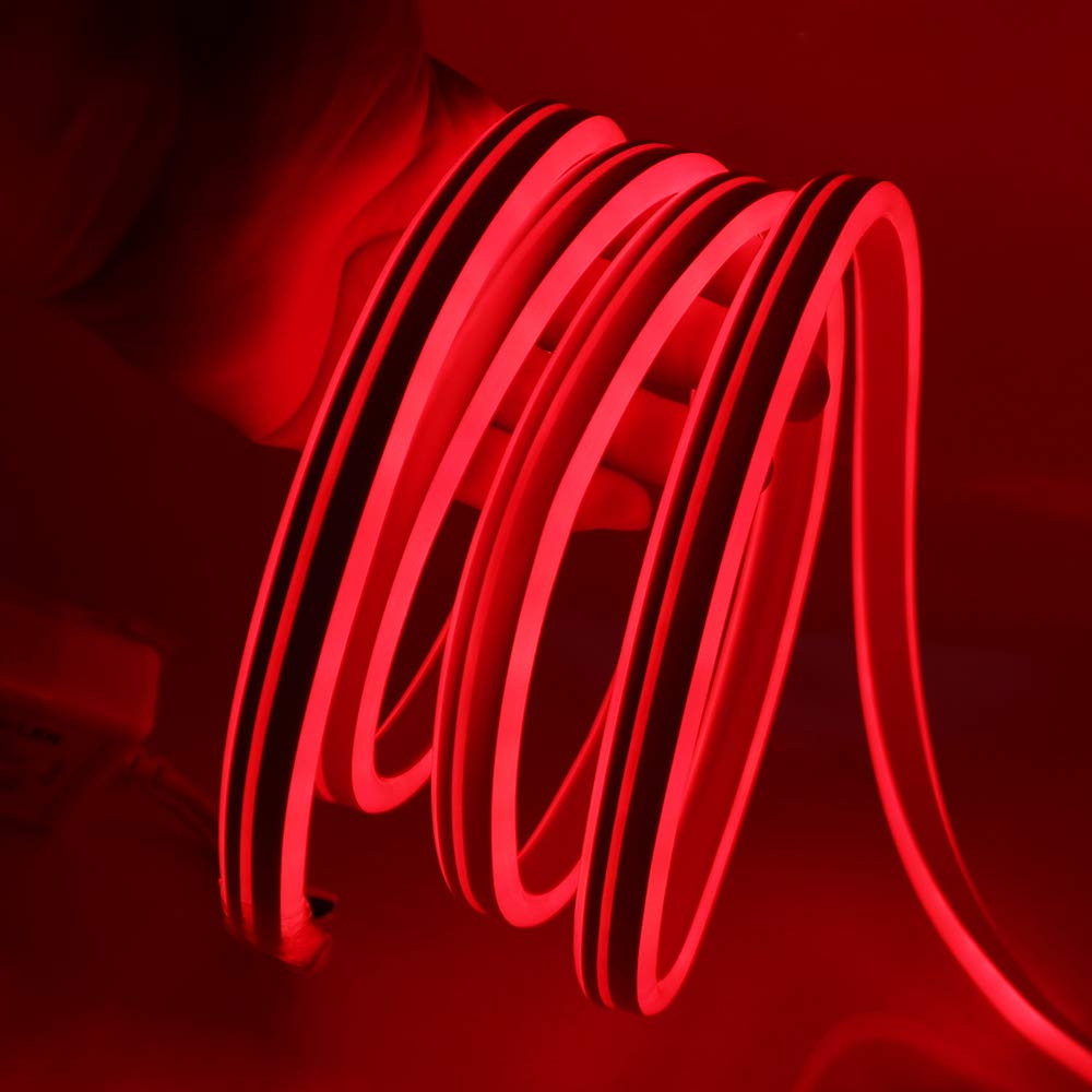 XUNATA LED Neon Rope Light 99ft - Dimmable Waterproof Flexible Strip, Remote Control, Yellow
