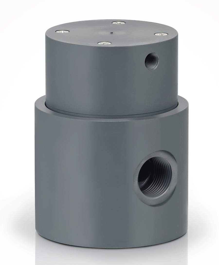 Plast-O-Matic Series BSRM Balanced Air Operated Shut-Off Valve, 3/4" Viton, Polypropylene