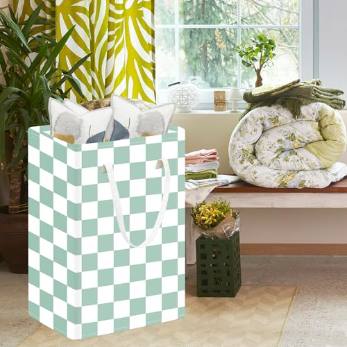 Image of MAIZMZ Sage Green Foldable Laundry Basket 75L Kids Hamper Girls Storage Bins Waterproof Toys Organizer Large Canvas for Home /Dorm /Kitchen /Pet /Office /Closet /Shelf /Living Room Decor Gift Baskets