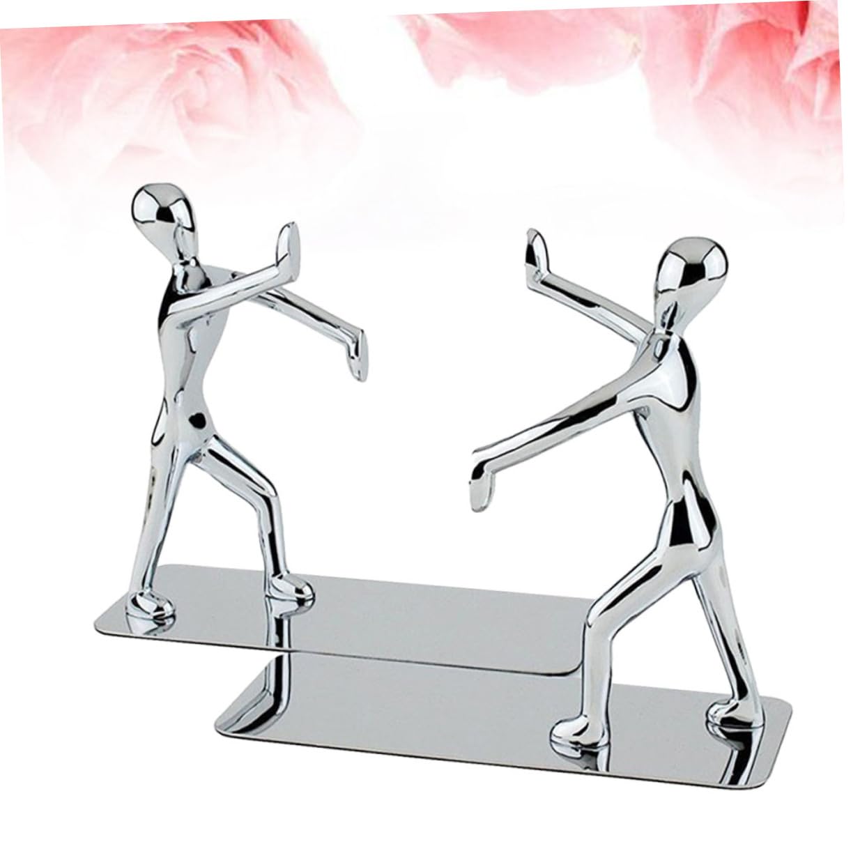 STOBOK 2pezzi Fermacarte Forma di Kung Fu Supporti per Scaffali Antiscivolo per Libri Dvd e Riviste in Metallo Design Contemporaneo per Casa e Ufficio
