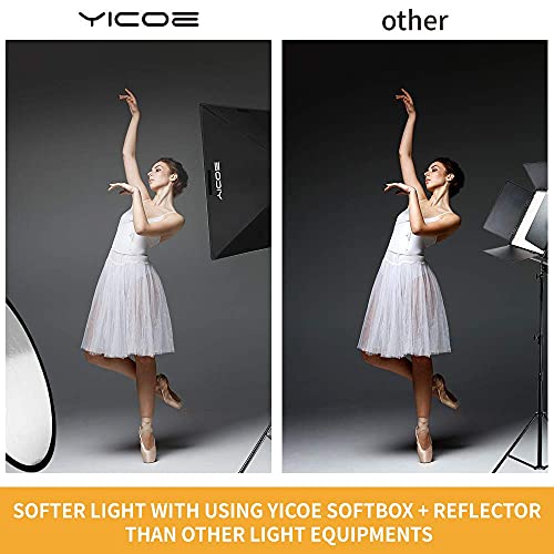 Image of Softbox Lighting Kit with 60 cm Reflector Professional Continuous Studio Photography Equipment with 2 95W Bulbs 5500K for Filming Portrait Product Shooting Photography Video