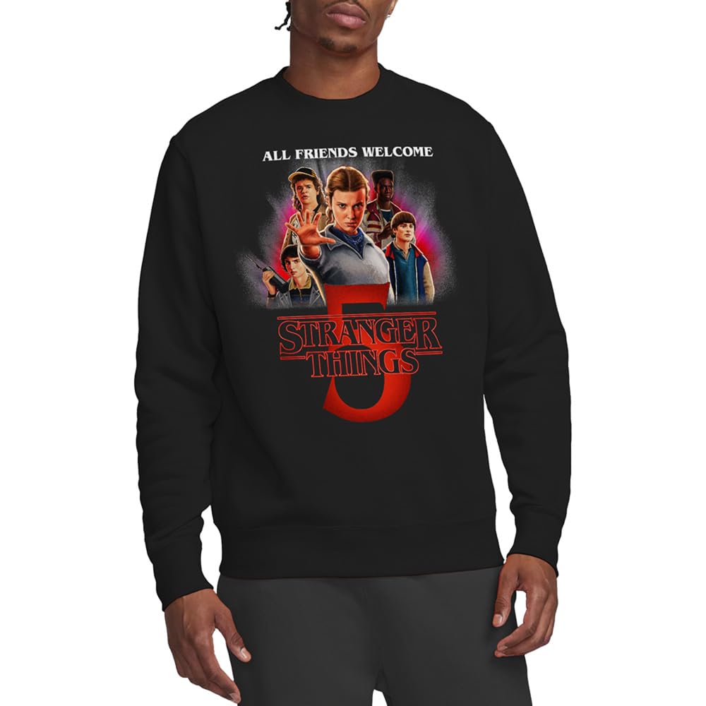 Stranger Things Season Five Poster Unisex Sweatshirt, Black, XX-Large