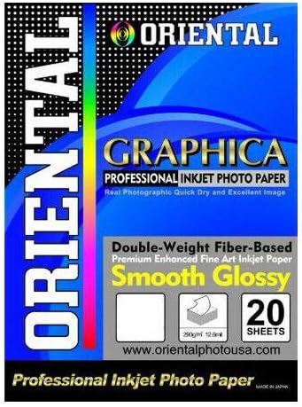 13x19 Fiber Based Fine Art Double Weight Inkjet Paper 20 Shts 12.0mil Smooth Glossy