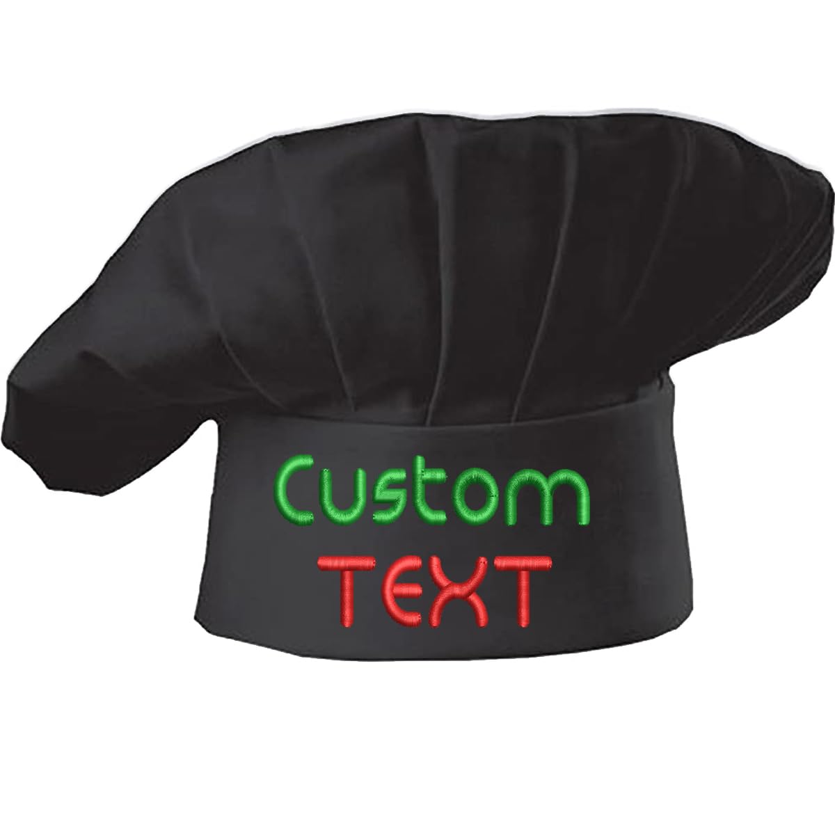 Unisex Black Personalized Chef Hat With Embroidered Name,Logo Custom Adjustable Cooking Cap For Adults Teens Best Gift