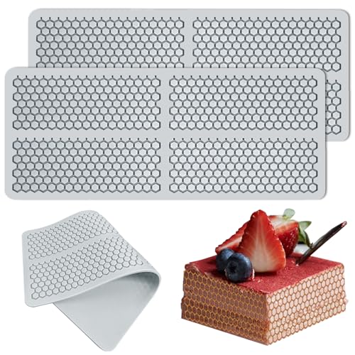 2 Pezzi Stampo in Silicone a Nido d'Ape, Stampi in Silicone per Api per Cottura al Forno,Candy Mold Fondant Mold for Sugar Craft Cupcake Cake Chocolate Decorations