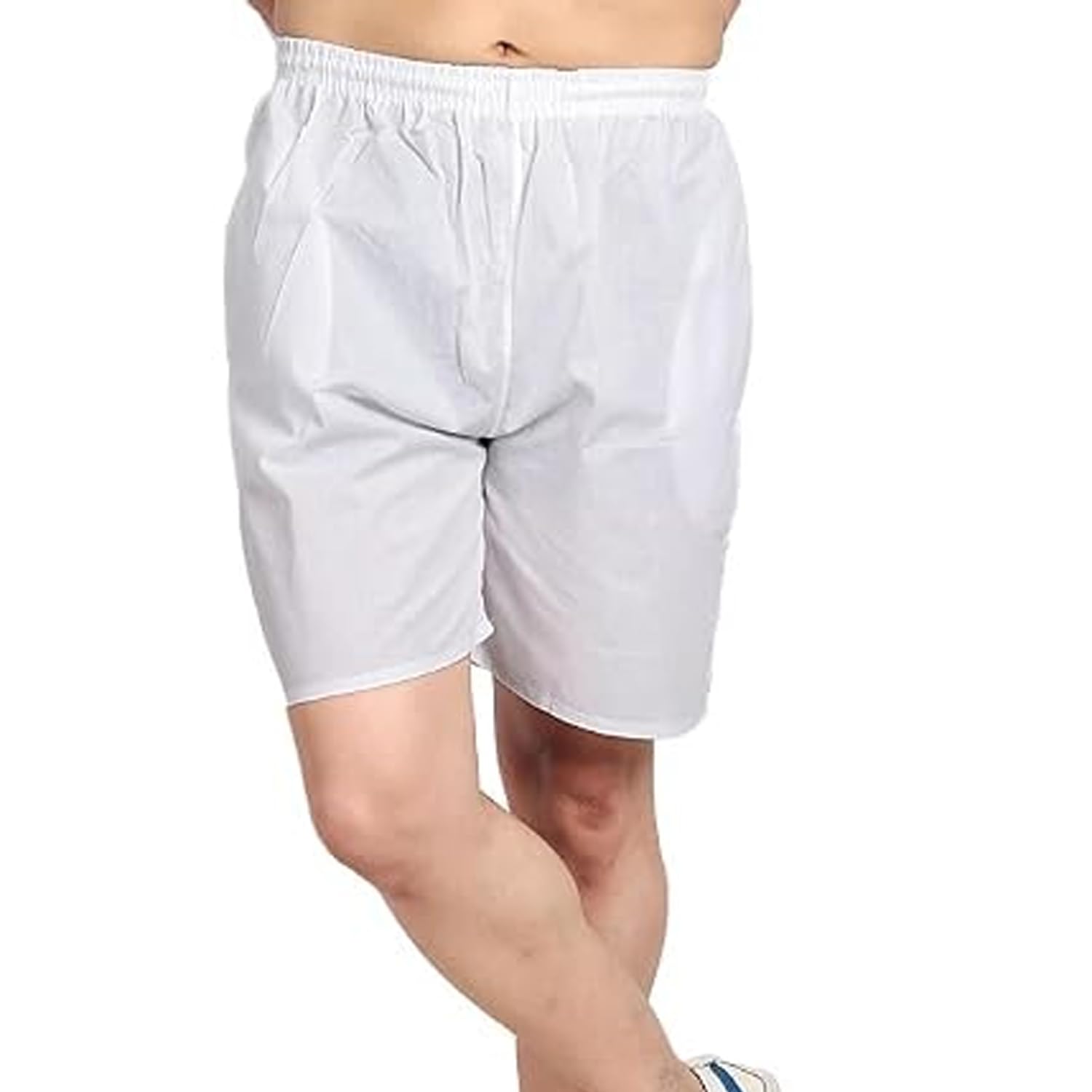 Men Plus Size Boxer Shorts with Side Pockets Regular Fit, Comfortable Everyday Wear, Breathable Cotton Blend White Boxer Shorts Plus Size (S to 6XL)-picture-48