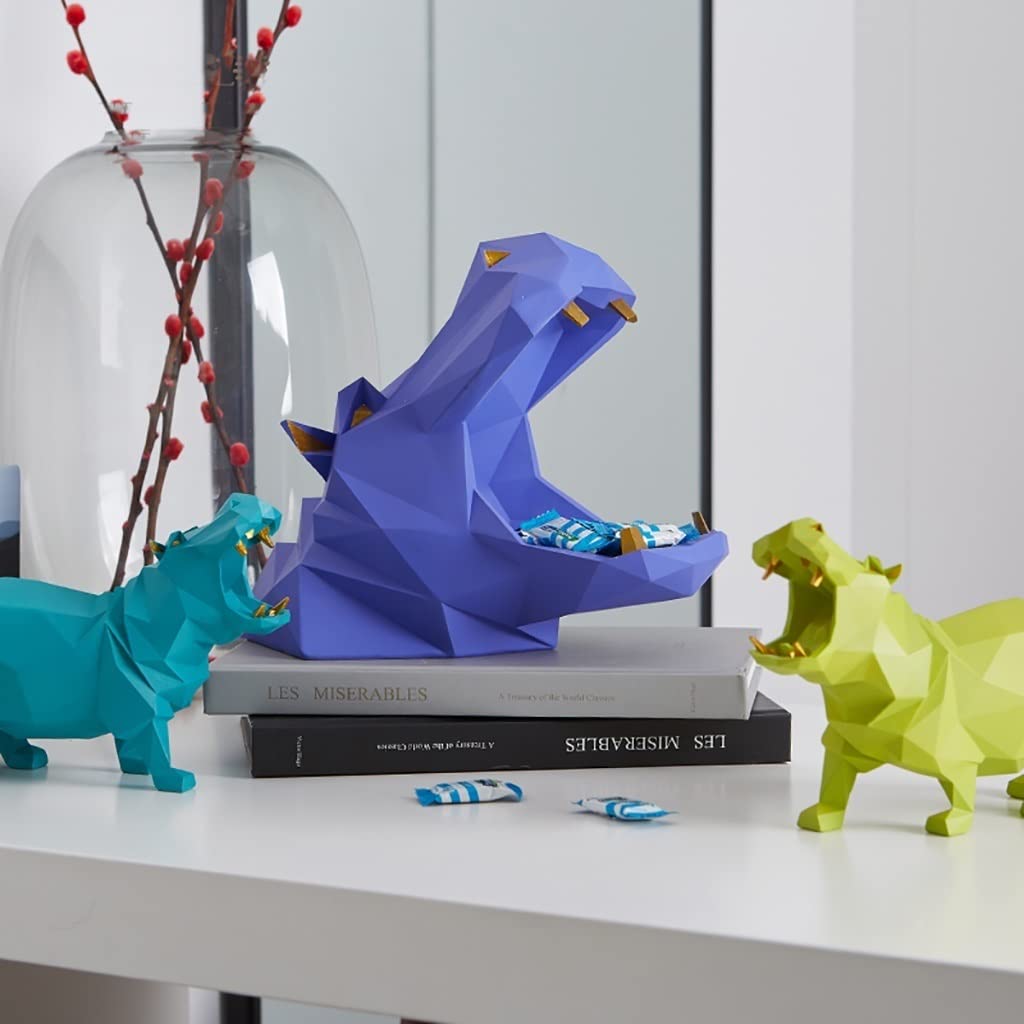 Taca na biżuterię, figurka dinozaura z żywicy, miska na klucze, naczynie do przechowywania przekąsek i ciasteczek, łatwy do czyszczenia, geometryczna statuetka rzeźba dekoracja
