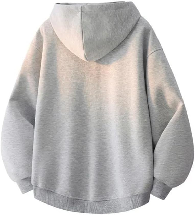 Men And Women Hooded Sweatshirt With Thick Fleece Loose Sports Zipper Sweater Cardigan Jacket