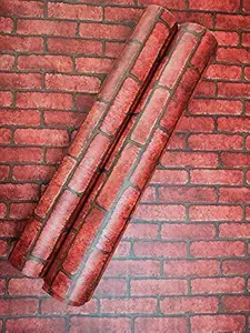 SHREE G Premium 5D Red Bricks PVC Peel and Stick, Self Adhesive Wallpaper (24x72 Inch)