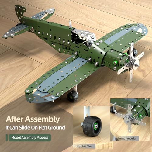 Model Airplane STEM Building Projects Toys - DIY Building STEM Projects Toys for Kids Boys Girls Ages 8-12-16, Assembly Science Kit Model Plane Birthday Gift Toys for Kids Boys 8 9 10 11 12 Years Old - image 6