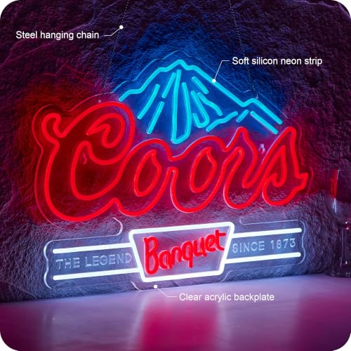 Image of Large Size Crs Banquet Beer Neon Sign Bar Led Light, Size: 24 X 18 Inch | 12v Neon Sign with Dimmer AC Adaptor for Wall Decor Man Cave Bar Pub Restaurant Party Gift Wall Art