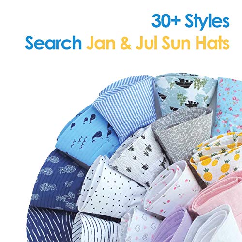 Image of JAN & JUL UPF 50+ Cotton Sun-Hat, Adjustable with Strap, for Baby Boy, Girl, Toddler and Kids